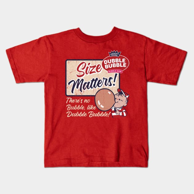 Size Matters Bubble Gum Worn Kids T-Shirt by Alema Art